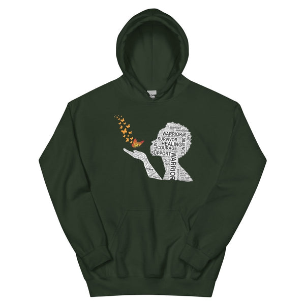 Kidney Cancer Butterfly Hoodie - JohnVsGBMForest GreenS