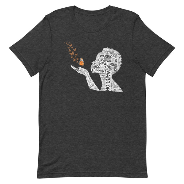 Kidney Cancer Butterfly Tee - JohnVsGBMDark Grey HeatherXS