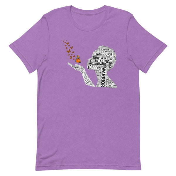 Kidney Cancer Butterfly Tee - JohnVsGBMHeather Team PurpleXS