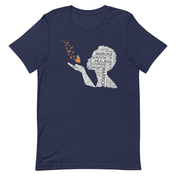 Kidney Cancer Butterfly Tee - JohnVsGBMNavyXS