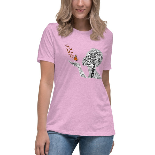 Kidney Cancer Women's Butterfly Tee - JohnVsGBMHeather Prism LilacS