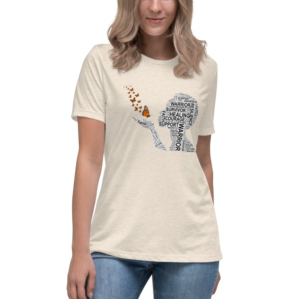 Kidney Cancer Women's Butterfly Tee - JohnVsGBMHeather Prism NaturalS