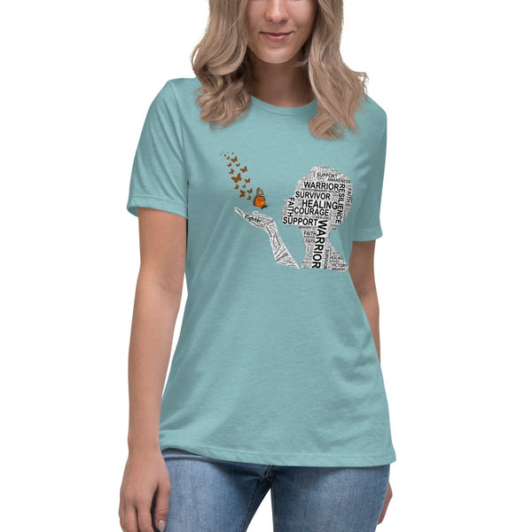 Kidney Cancer Women's Butterfly Tee - JohnVsGBMHeather Blue LagoonS