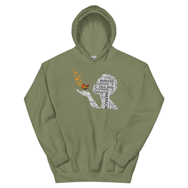 Leukemia Butterfly Hoodie - JohnVsGBMMilitary GreenS