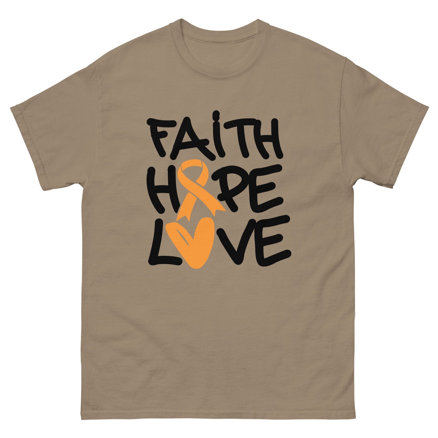 Leukemia Faith Love Tee - JohnVsGBMBrown SavanaS