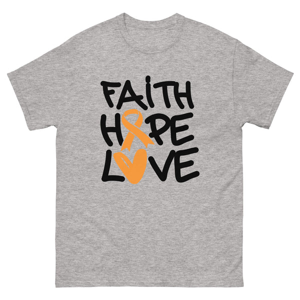 Leukemia Faith Love Tee - JohnVsGBMSport GreyS