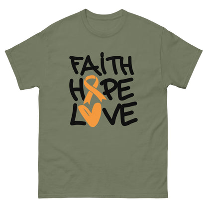 Leukemia Faith Love Tee - JohnVsGBMMilitary GreenS