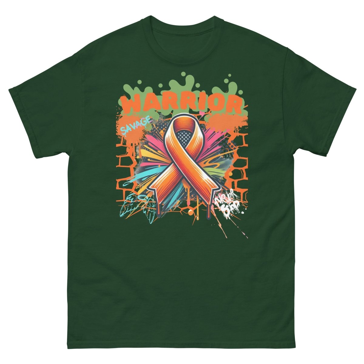 Leukemia Graffiti Ribbon Tee - JohnVsGBMForest GreenS