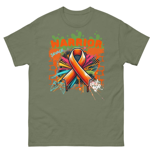 Leukemia Graffiti Ribbon Tee - JohnVsGBMMilitary GreenS