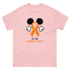 Leukemia Mickey Themed No One Fights Alone Tee - JohnVsGBMLight PinkS