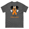 Leukemia Minnie Themed No One Fights Alone Tee - JohnVsGBMDark HeatherS