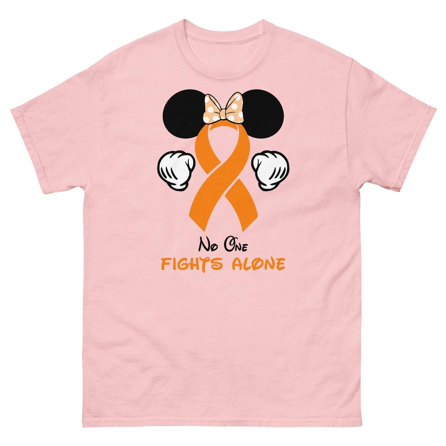 Leukemia Minnie Themed No One Fights Alone Tee - JohnVsGBMLight PinkS