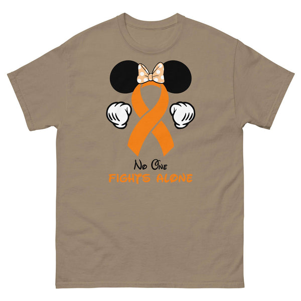 Leukemia Minnie Themed No One Fights Alone Tee - JohnVsGBMBrown SavanaS