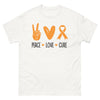 Leukemia Peace Love Cure Tee - JohnVsGBMWhiteS