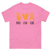 Leukemia Peace Love Cure Tee - JohnVsGBMAzaleaS