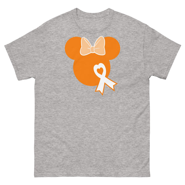 Leukemia Solid Orange Bow Tee - JohnVsGBMSport GreyS