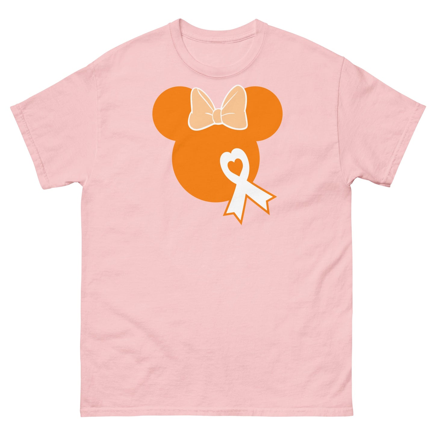 Leukemia Solid Orange Bow Tee - JohnVsGBMLight PinkS