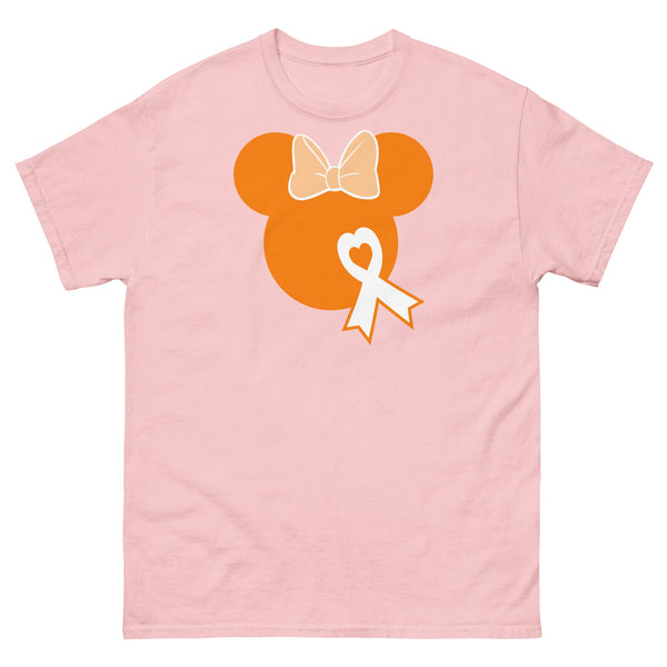 Leukemia Solid Orange Bow Tee - JohnVsGBMLight PinkS