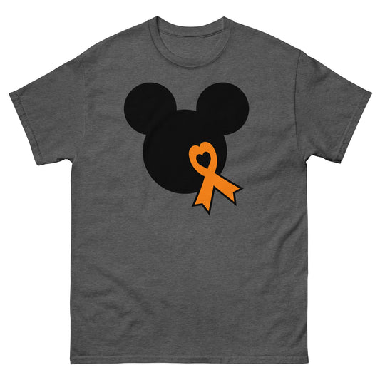 Leukemia Solid w/ bow Mouse Tee - JohnVsGBMDark HeatherS