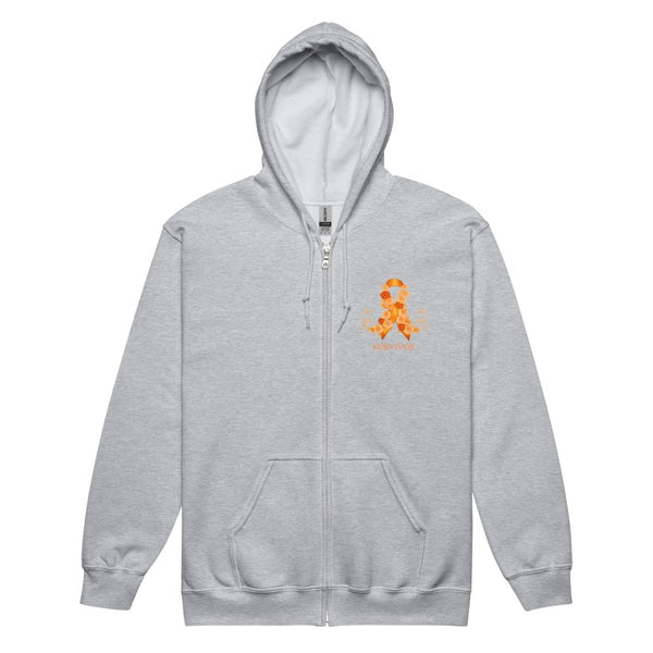 Leukemia Zip Up Survivor Hoodie - JohnVsGBMSport GreyS