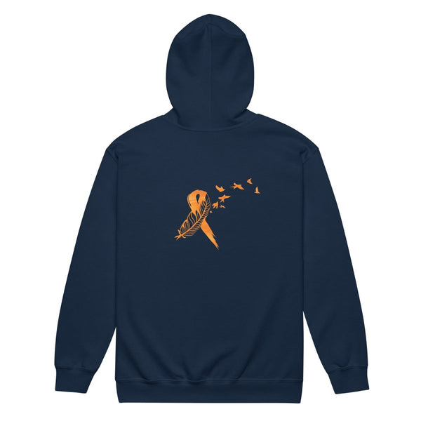 Leukemia Zip Up Survivor Hoodie - JohnVsGBMNavyS