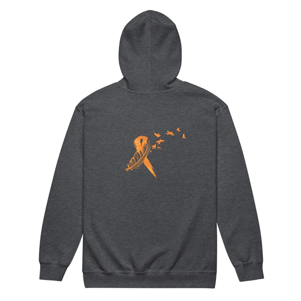 Leukemia Zip Up Survivor Hoodie - JohnVsGBMDark HeatherS