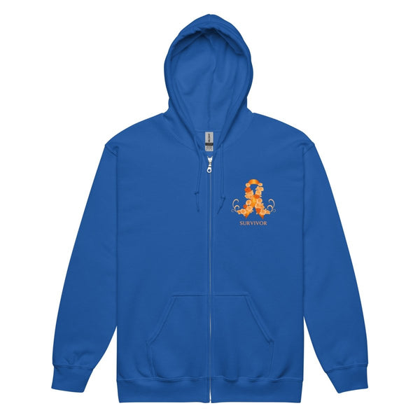Leukemia Zip Up Survivor Hoodie - JohnVsGBMRoyalS