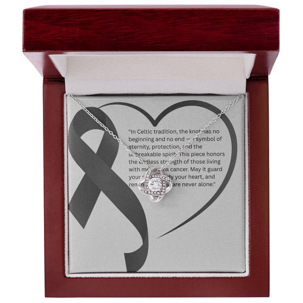 Light Within – Melanoma Knot Pendant - JohnVsGBM14K White Gold FinishLuxury Box
