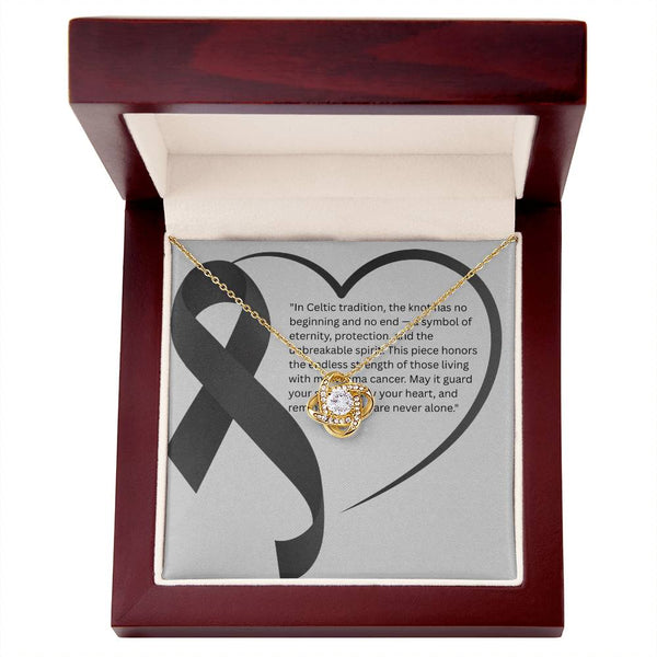 Light Within – Melanoma Knot Pendant - JohnVsGBM14K White Gold FinishLuxury Box