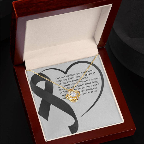Light Within – Melanoma Knot Pendant - JohnVsGBM18K Yellow Gold FinishLuxury Box