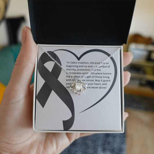 Light Within – Melanoma Knot Pendant - JohnVsGBM14K White Gold FinishStandard Box