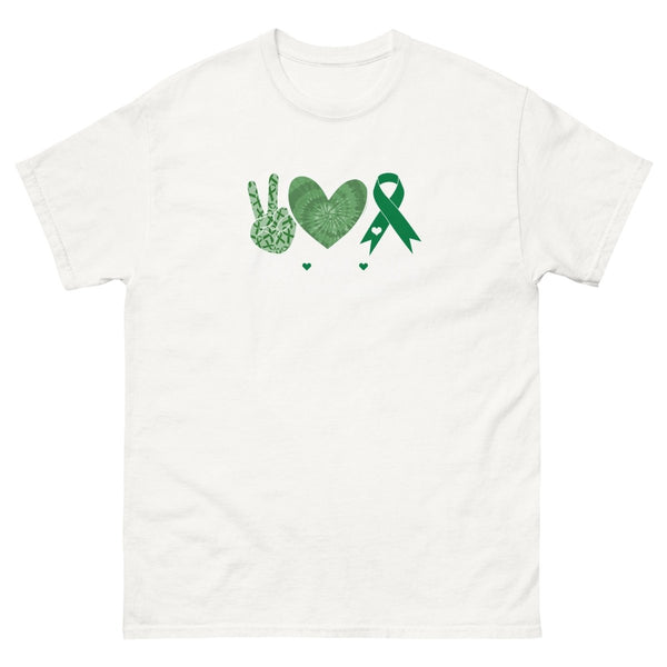 Liver Cancer Peace Love Tee - JohnVsGBMWhiteS