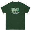 Liver Cancer Peace Love Tee - JohnVsGBMForest GreenS