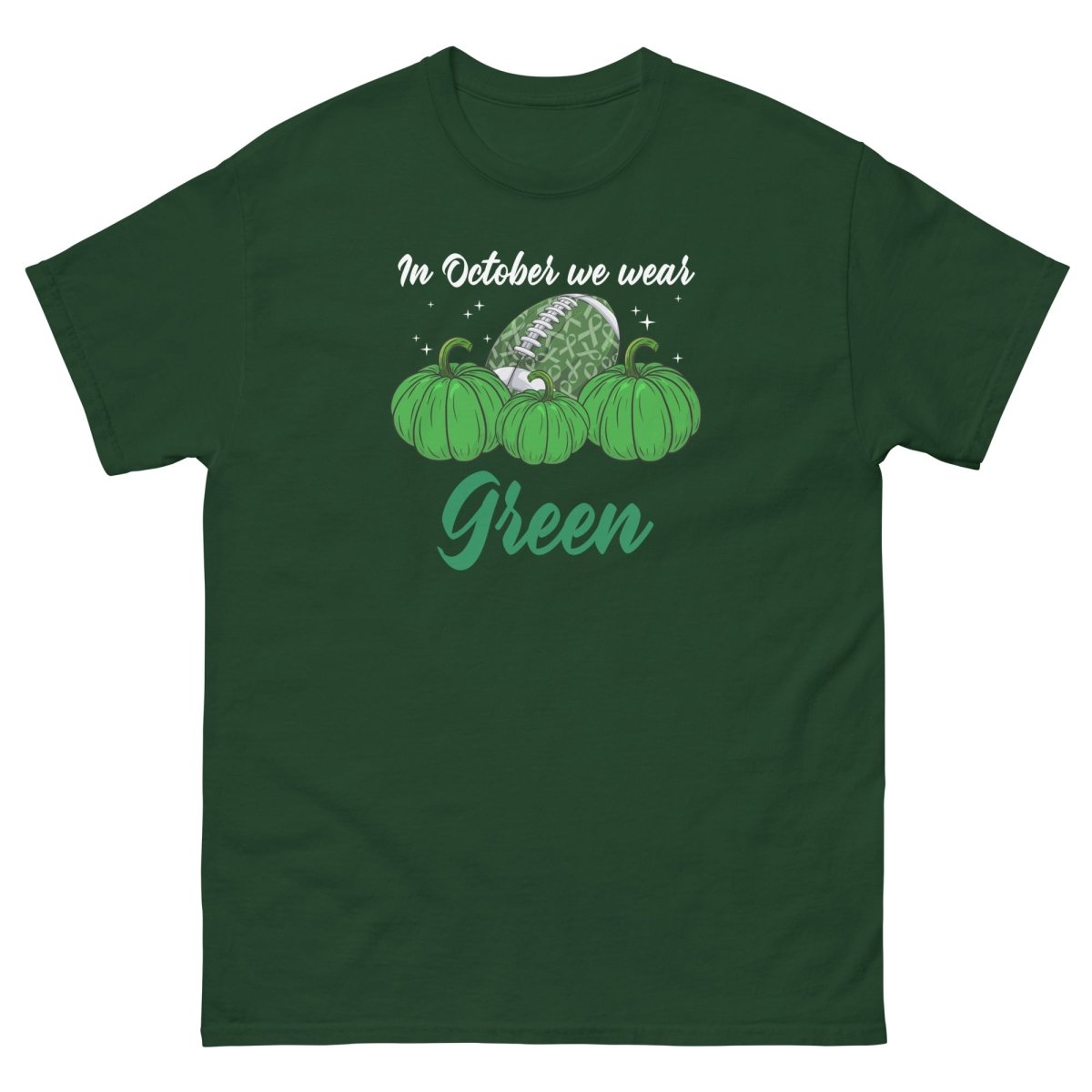 Liver Cancer Pumpkin Tee - JohnVsGBMForest GreenS