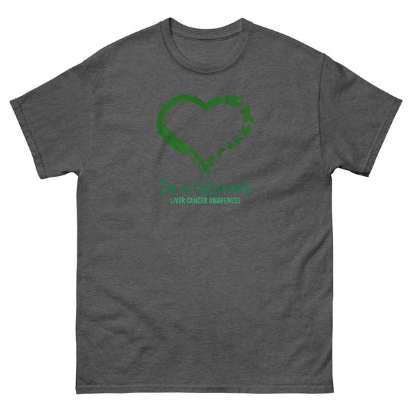 Liver Cancer Survivor Heart Tee - JohnVsGBMDark HeatherS