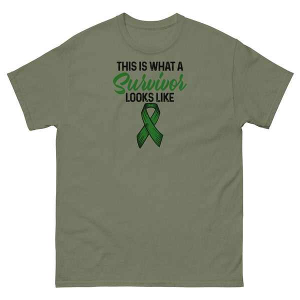 Liver Cancer Survivor Looks Tee - JohnVsGBMMilitary GreenS