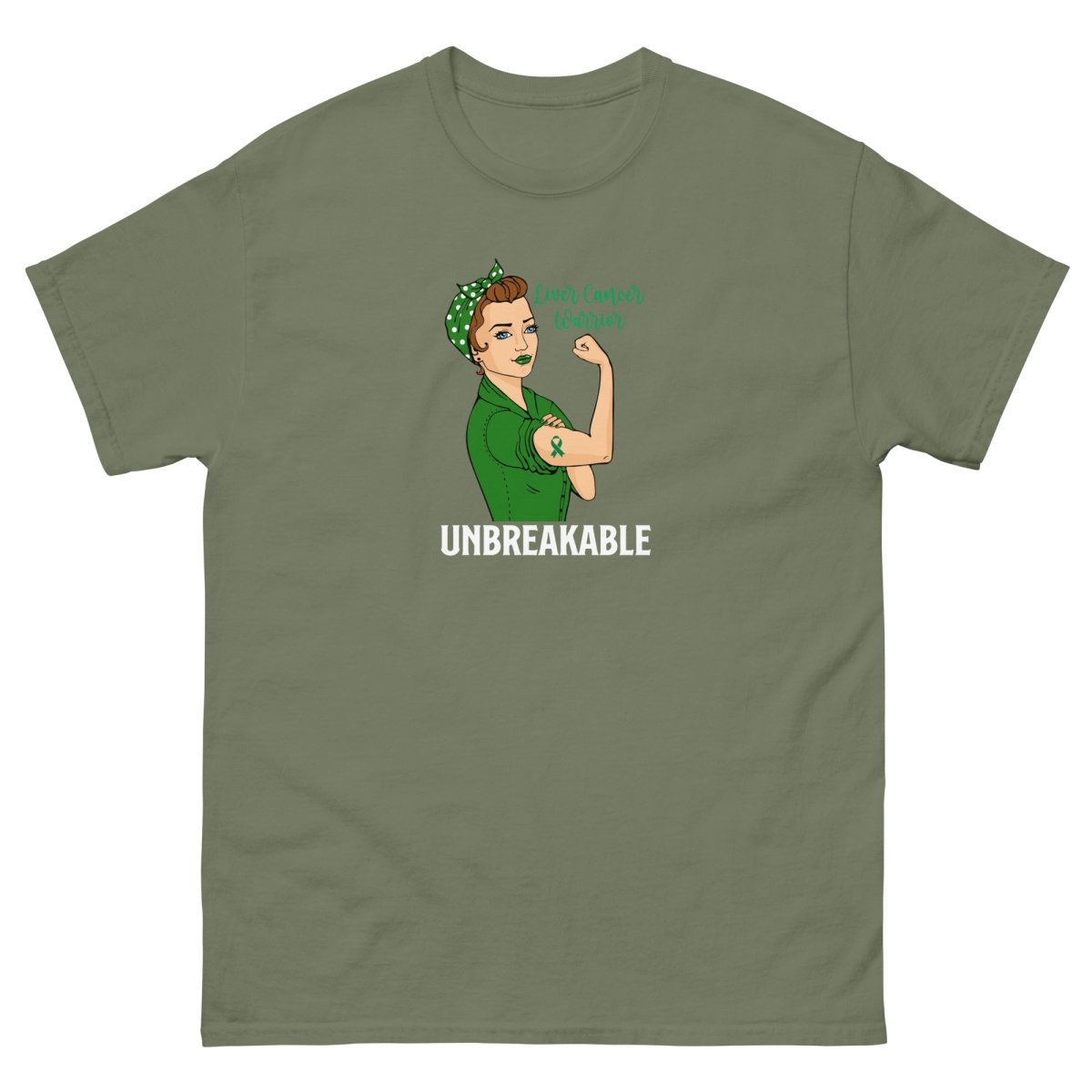 Liver Cancer Unbreakable Tee - JohnVsGBMMilitary GreenS