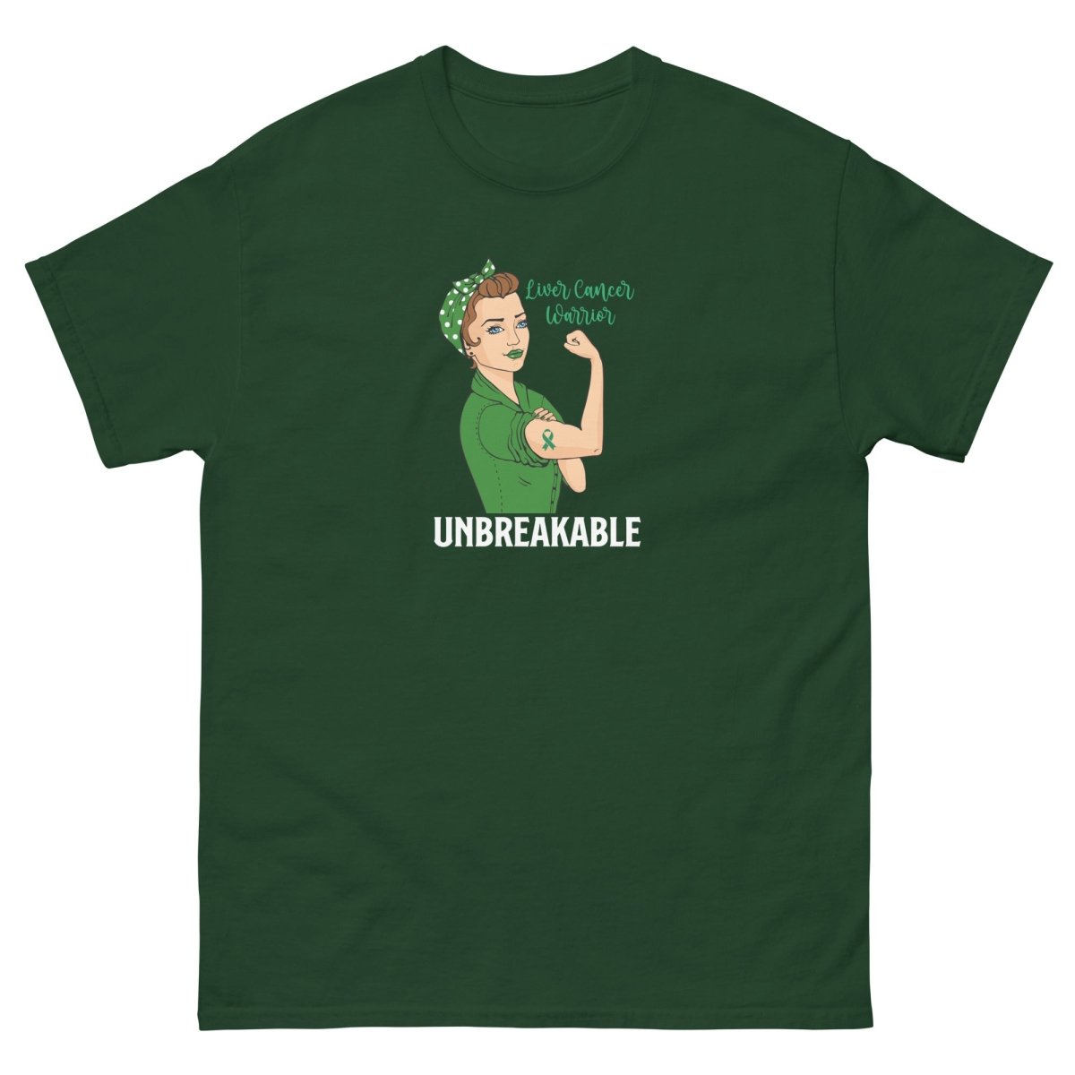 Liver Cancer Unbreakable Tee - JohnVsGBMForest GreenS