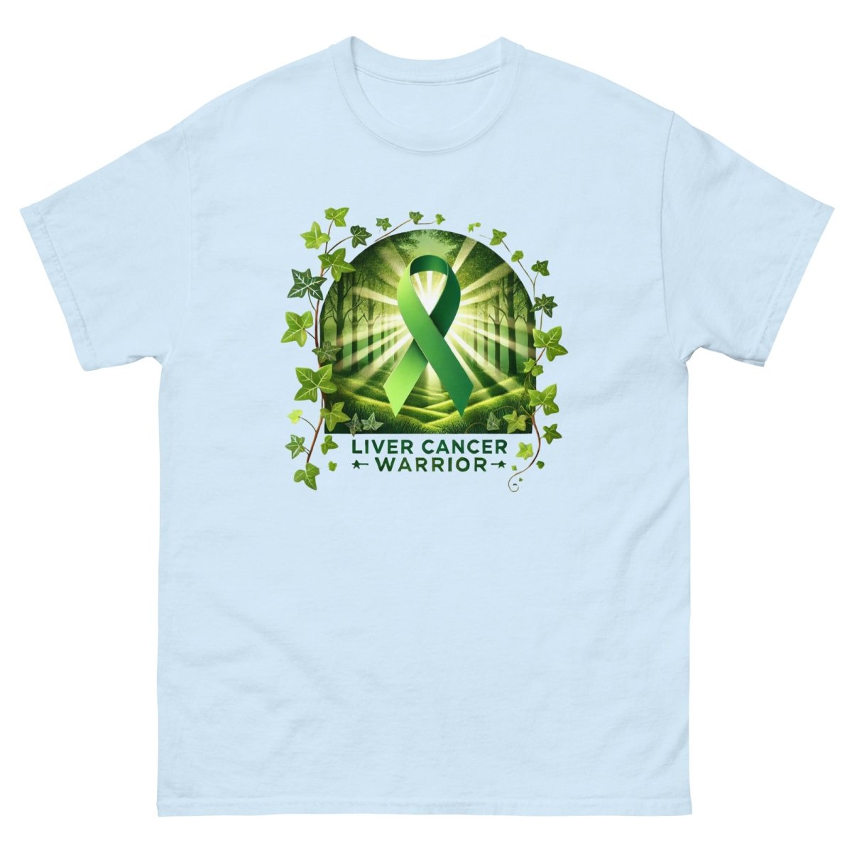 Liver Cancer Warrior Forest Tee - JohnVsGBMLight BlueS