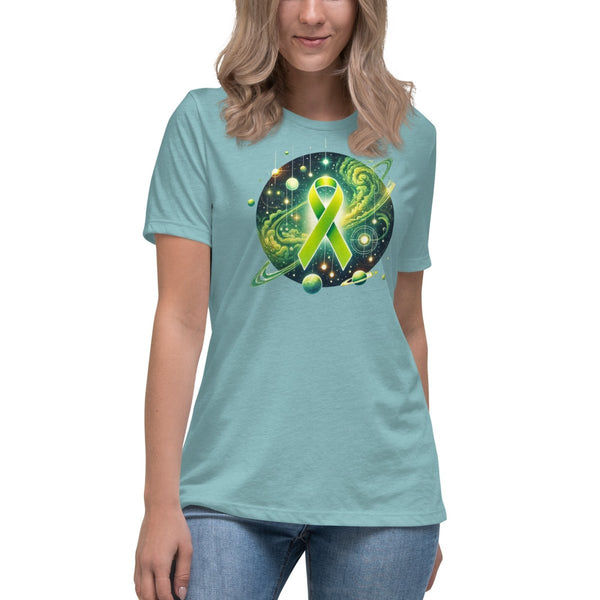 Liver Cancer Women's Galaxy Dust Tee - JohnVsGBMHeather Blue LagoonS