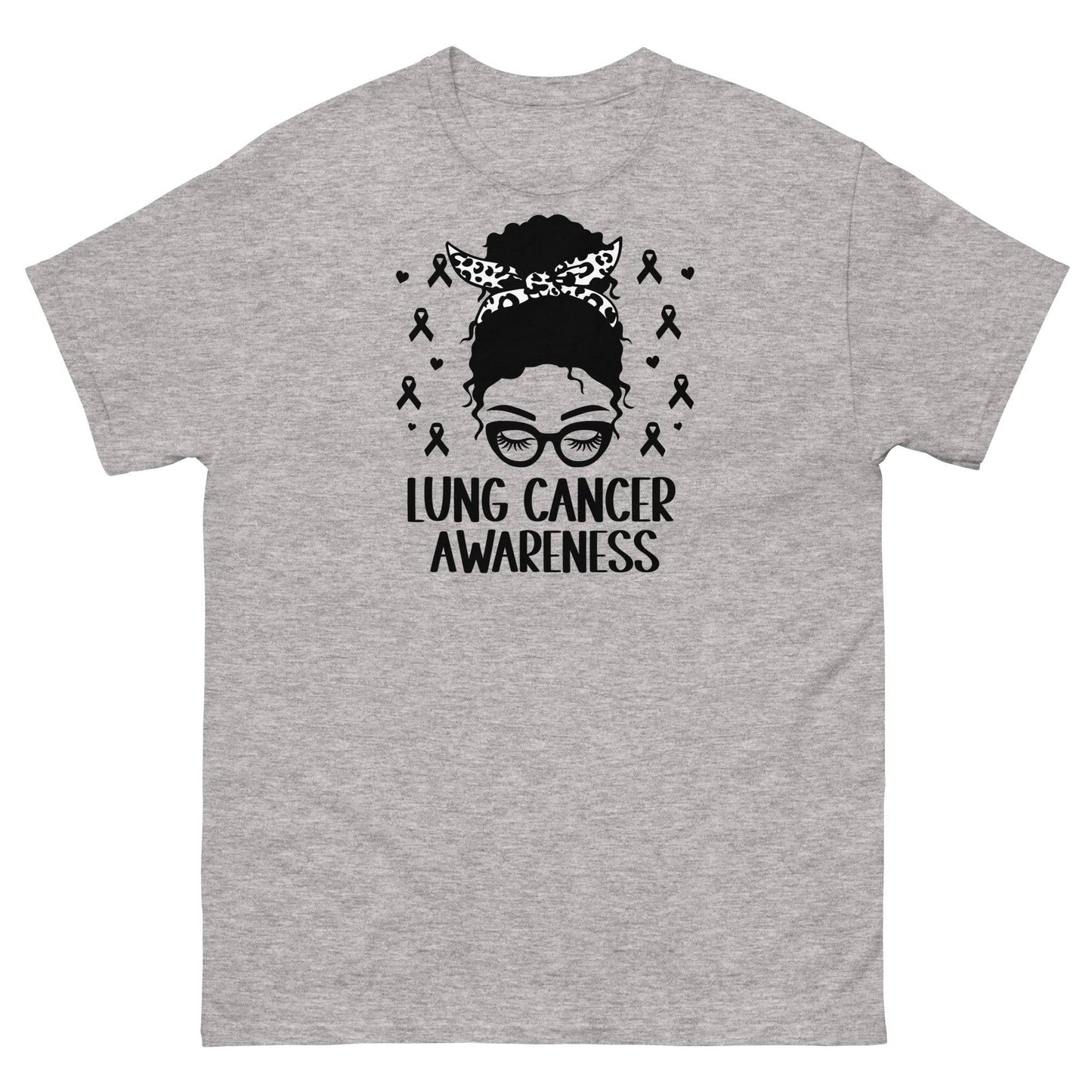 Lung Cancer Awareness Black Classic Tee - JohnVsGBMSport GreyS