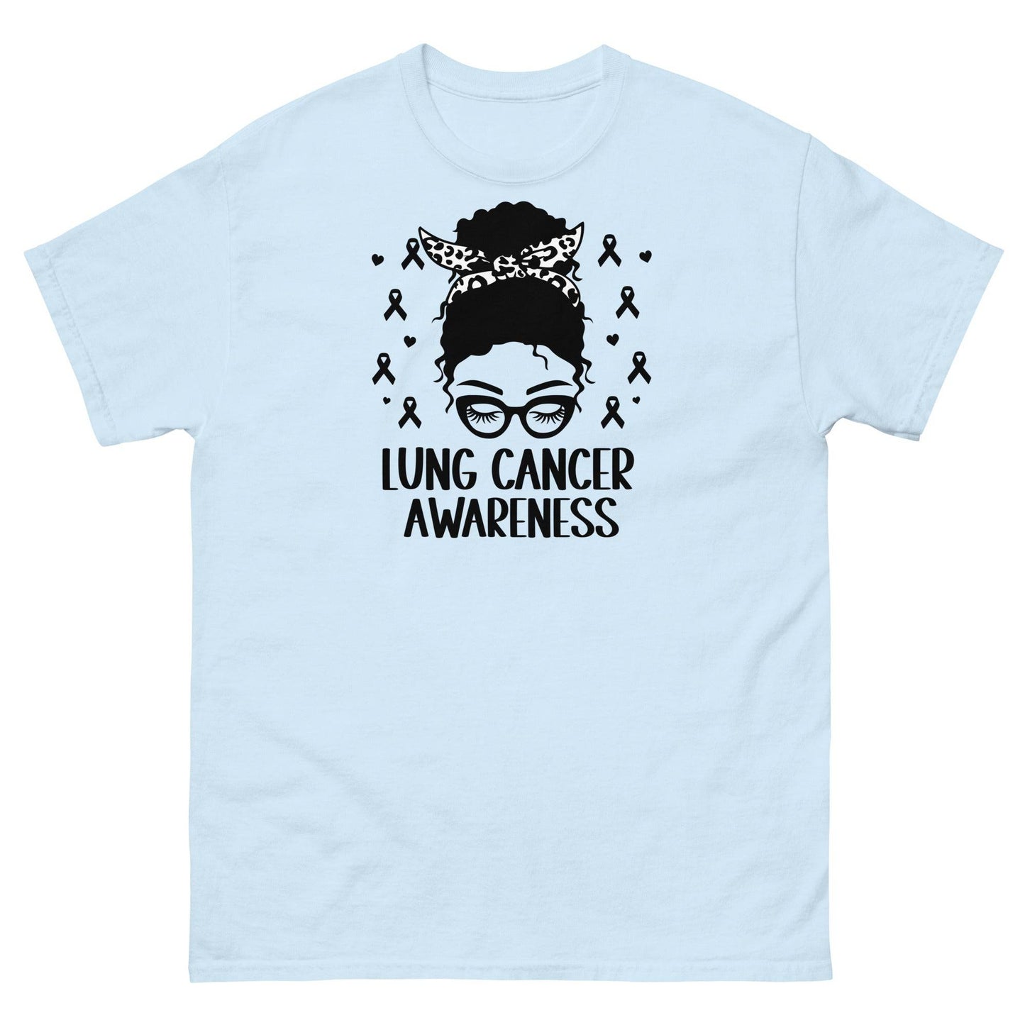 Lung Cancer Awareness Black Classic Tee - JohnVsGBMLight BlueS