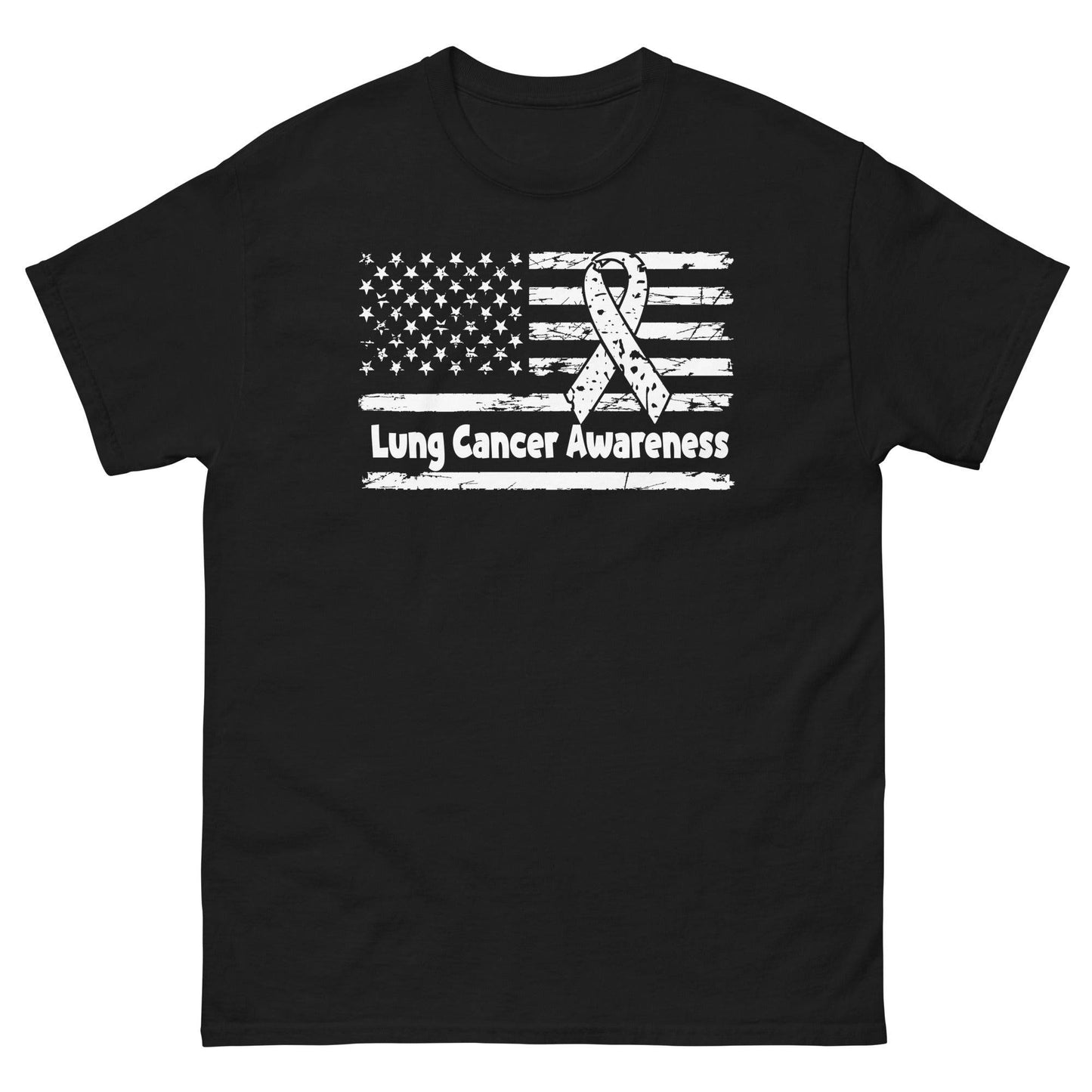 Lung Cancer Awareness Flag Tee - JohnVsGBMBlackS