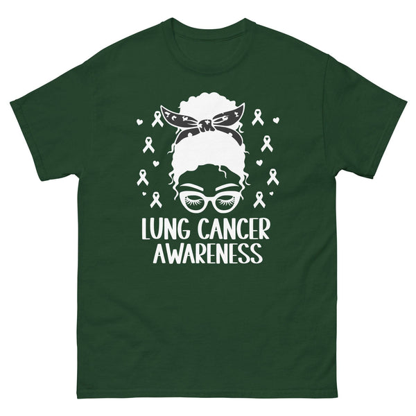 Lung Cancer Awareness Girl Tee - JohnVsGBMForest GreenS