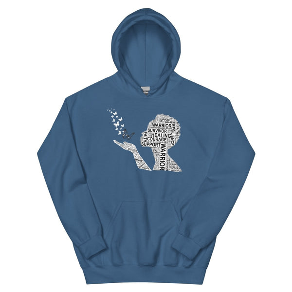 Lung Cancer Butterfly Hoodie - JohnVsGBMIndigo BlueS