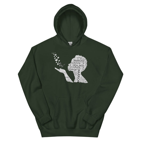 Lung Cancer Butterfly Hoodie - JohnVsGBMForest GreenS