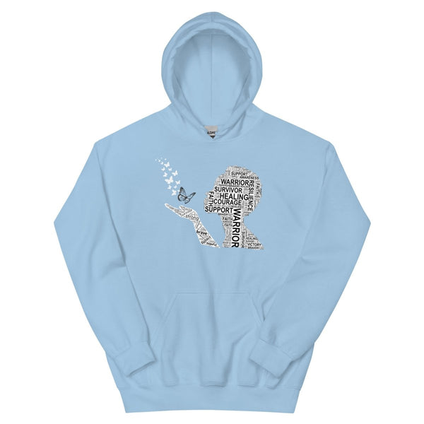 Lung Cancer Butterfly Hoodie - JohnVsGBMLight BlueS