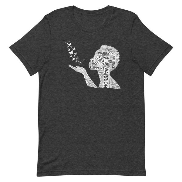 Lung Cancer Butterfly Tee - JohnVsGBMDark Grey HeatherXS