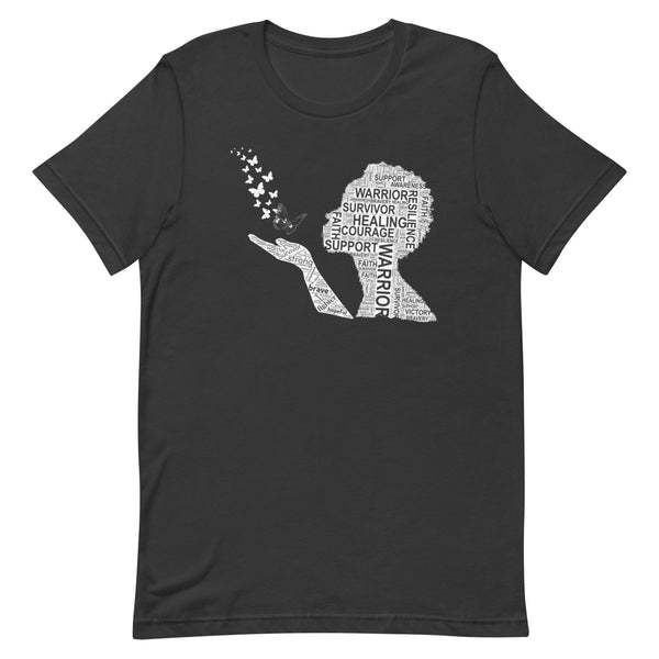 Lung Cancer Butterfly Tee - JohnVsGBMDark GreyXS