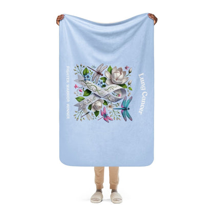 Lung Cancer Dragonfly Sherpa Blanket - JohnVsGBM37″×57″